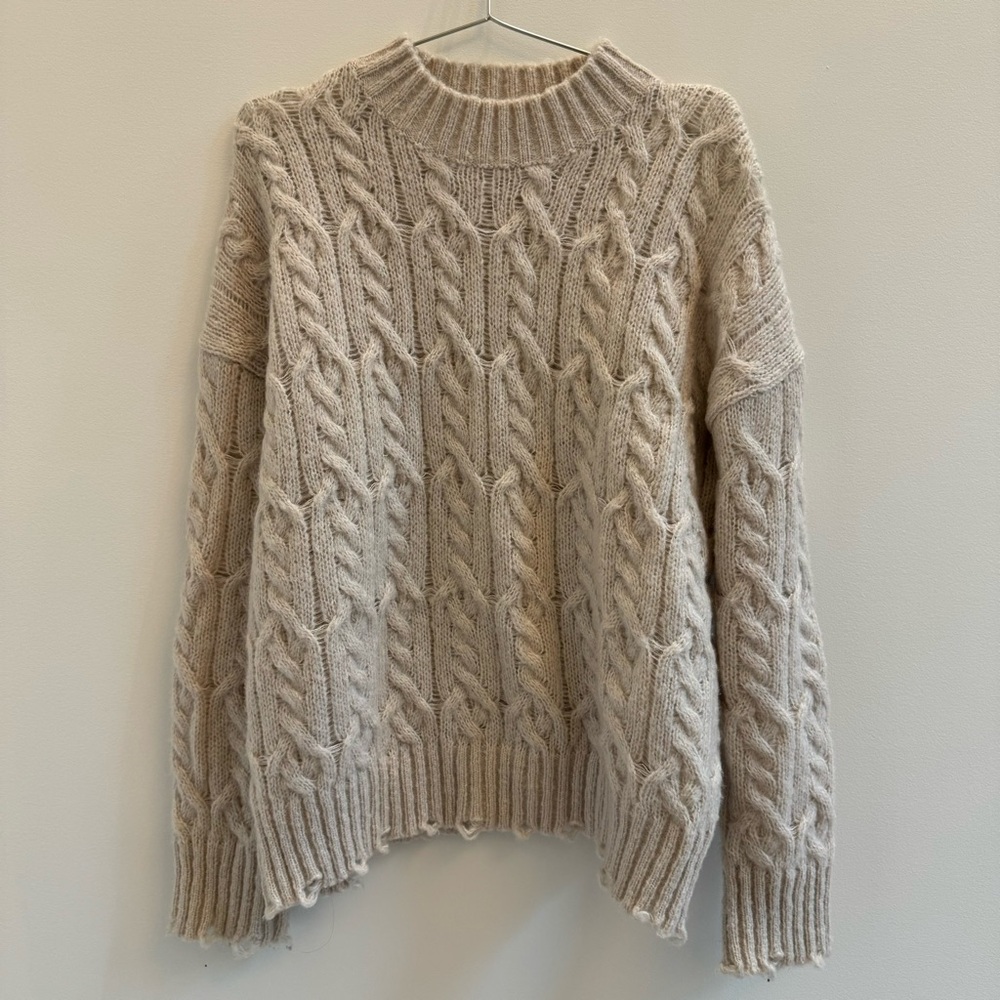 Cozy Cable Knit Sweater - Cream